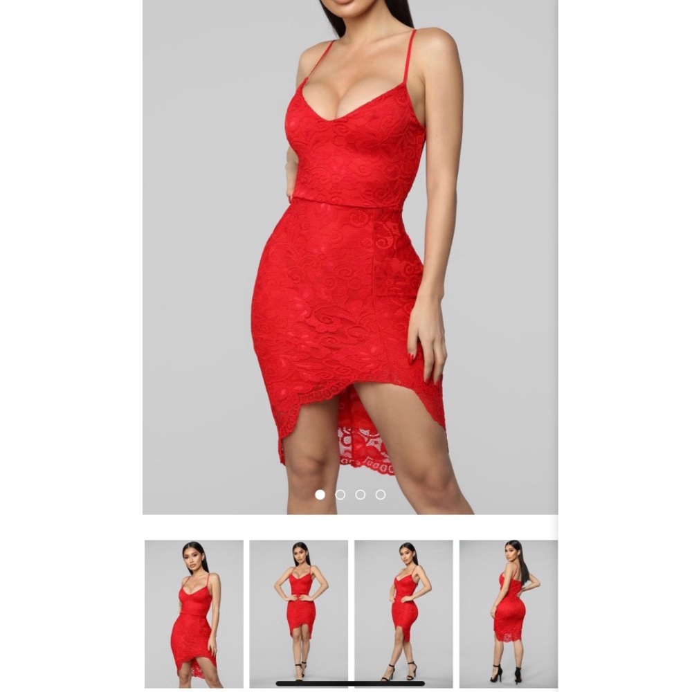 Fashion Nova Red Lace Dress